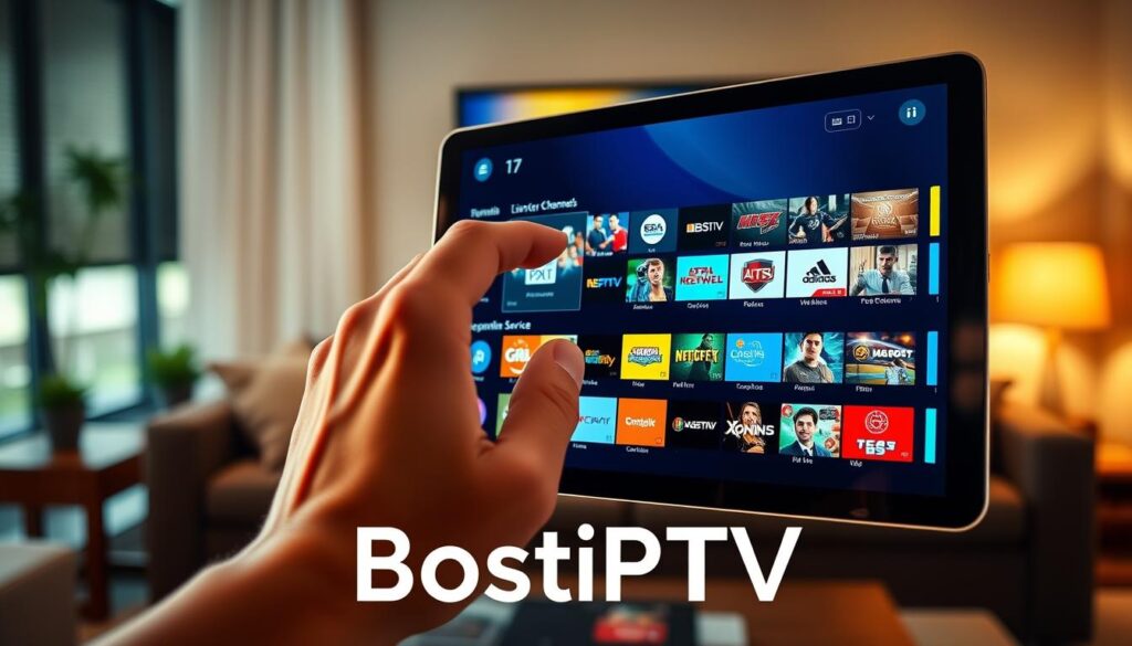 IPTV app organizing live channels from a separate service
